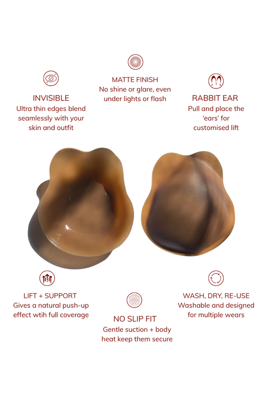 Get the lift without the lines. LayBareShop ‘BlissLift’ Push-Up Covers offer invisible support, lasting comfort & sleek style—perfect for strapless or plunging outfits.