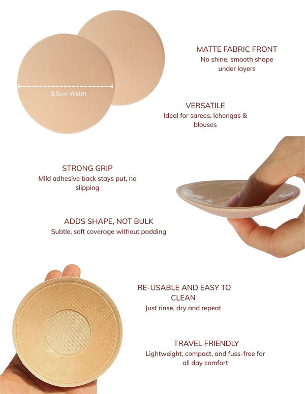 Sliq Matte Fabric Front Nipple Cover