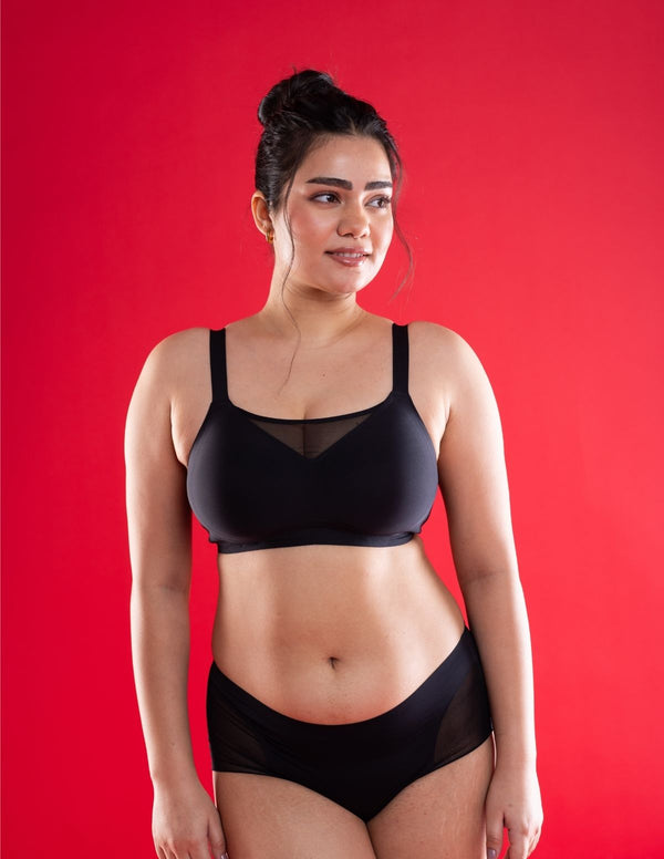 Aurora Mesh Neck Full Coverage Bra