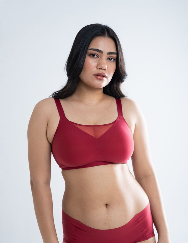 Aurora Mesh Neck Full Coverage Bra