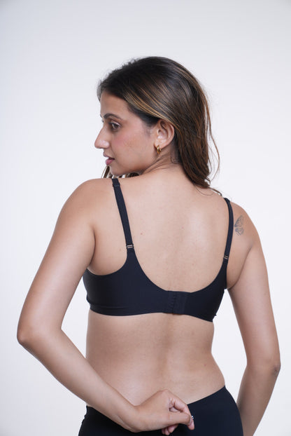 LayBareShop Plunge into comfort with our mesh detail wireless bra—breathable, flirty, and seamless. Perfect support for low necklines without the hassle of wires